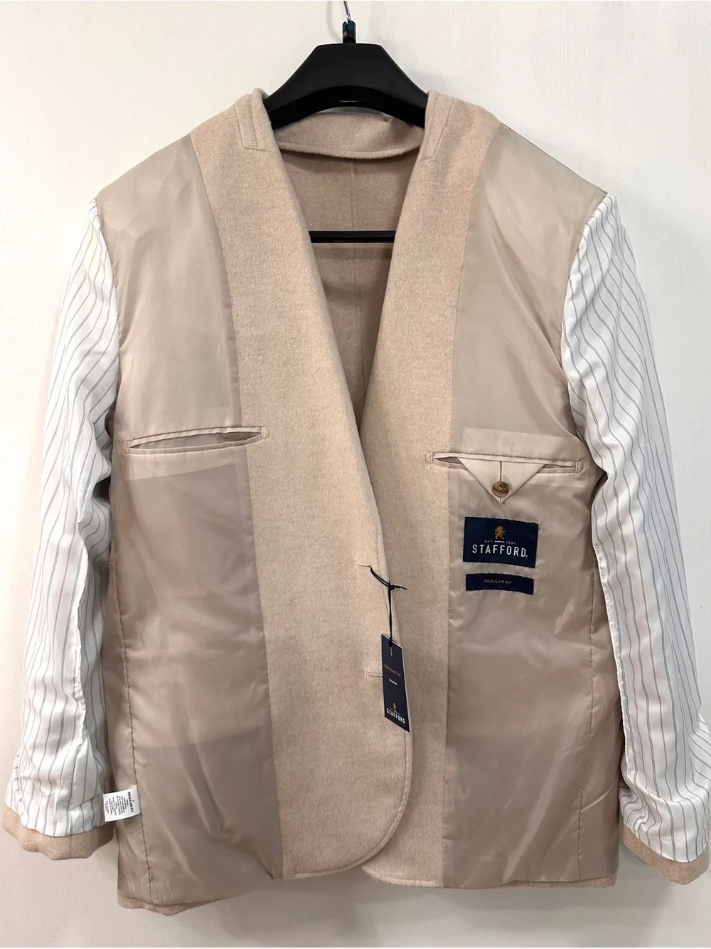 198 Stafford 54% Wool 20% Cashmere Blend Sport Coat Blazer Men’s Sz XXL Taupe